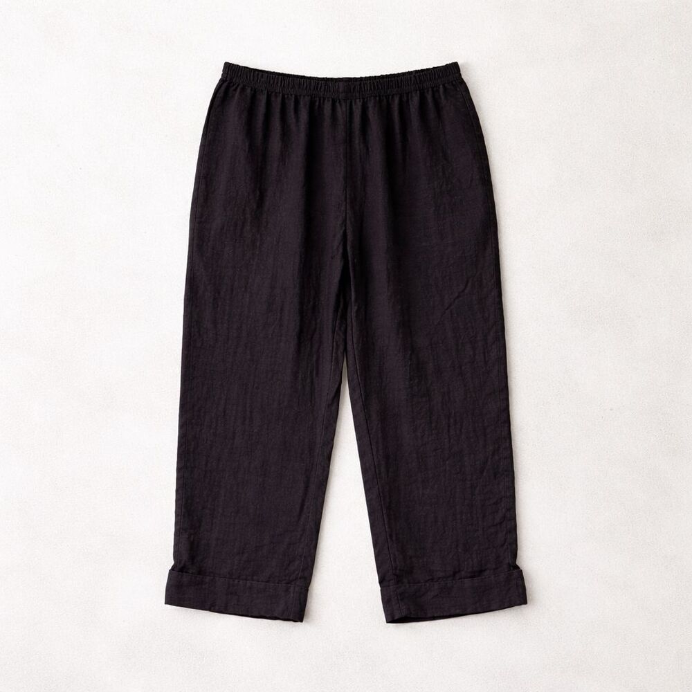 Cut Loose Pants Size Small Crinkle Fabric Elastic Waist Pull On Grey/Brown Artsy